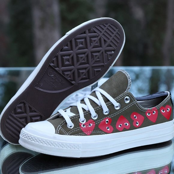 Converse Chuck 70 Low Top x Comme Des Garcons Play Multi Heart Size 7 - Picture 6 of 13